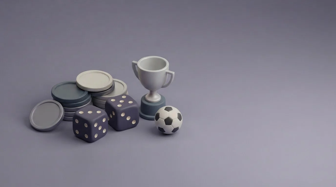 Crypto-casino en sportconcept met munten dobbelstenen en voetbal